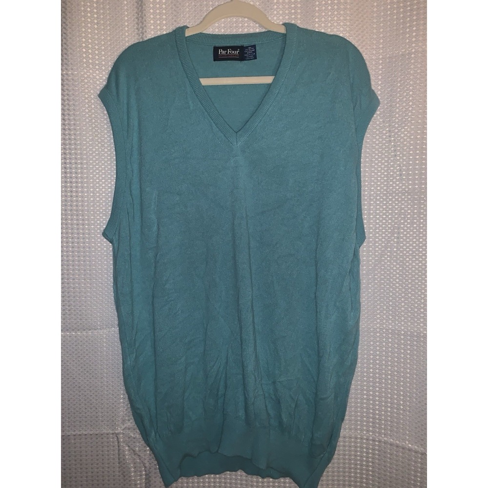 Par Four Sportswear Mens‎ 2XL Tall Green Sweater Vest